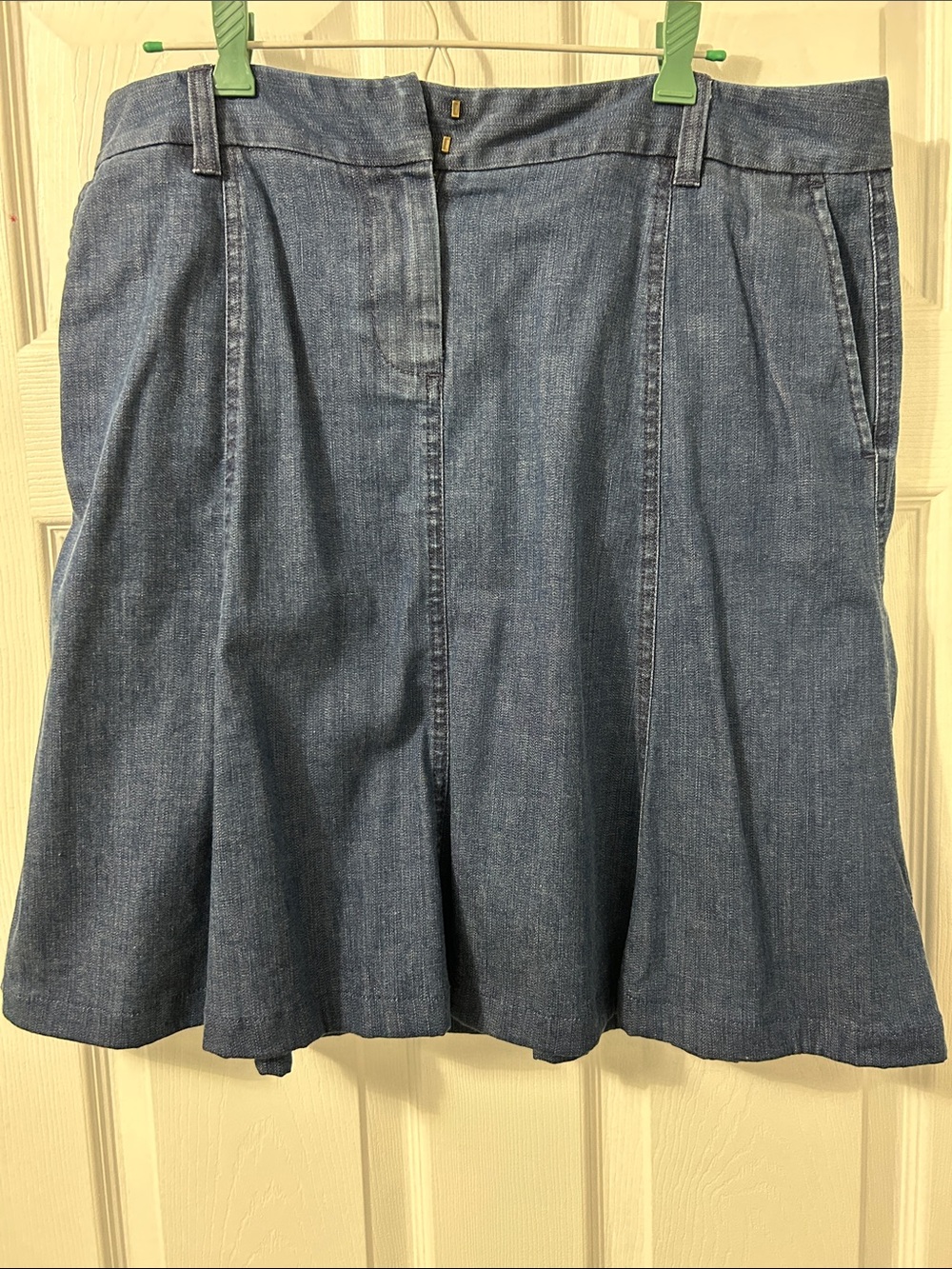 L.L. Bean Denim A-Line Skirt in Blue